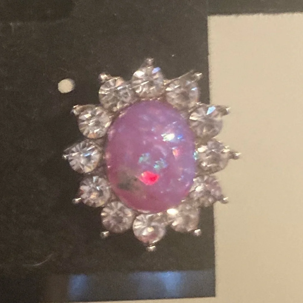 Pink and rhinestone earrings